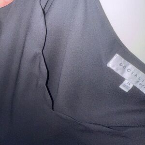 Scalloped Lined Black Tank Top NWOT